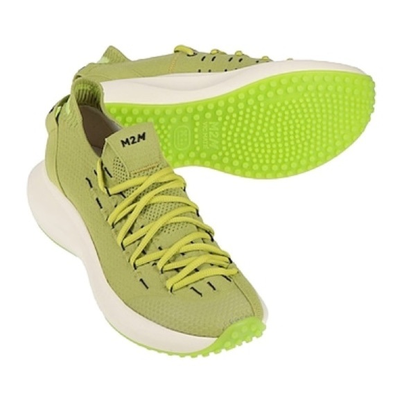 Vic Matie M2M Lime Green Flatform Low Top Lace Up Knit Sock Sneakers NWT Size 38 - Picture 1 of 11